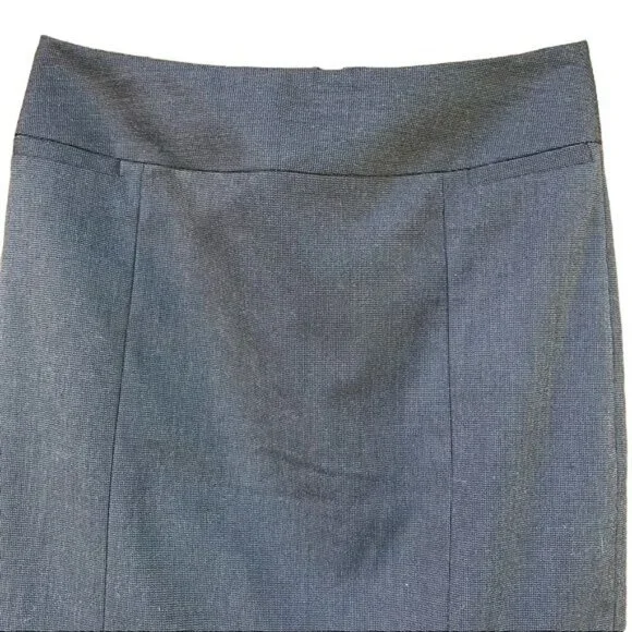 Halogen Grey and Black Pencil Skirt Mini Rear Slit Business Skirt Size 2 - Picture 2 of 8